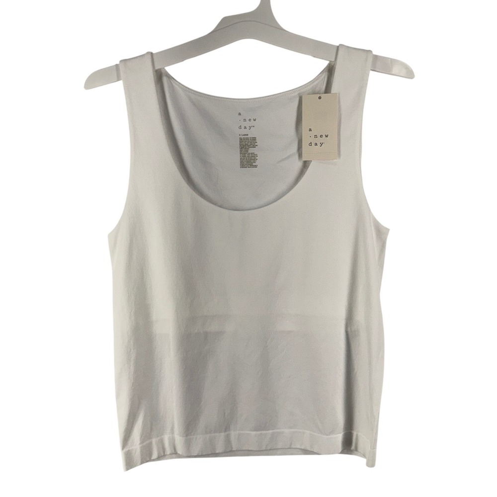A New Day Womens XL White Tank Top Scoop Neck NWT - Picture 2 of 6